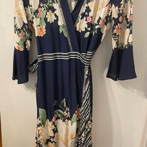 FARM Rio Floral Navy Midi Dress